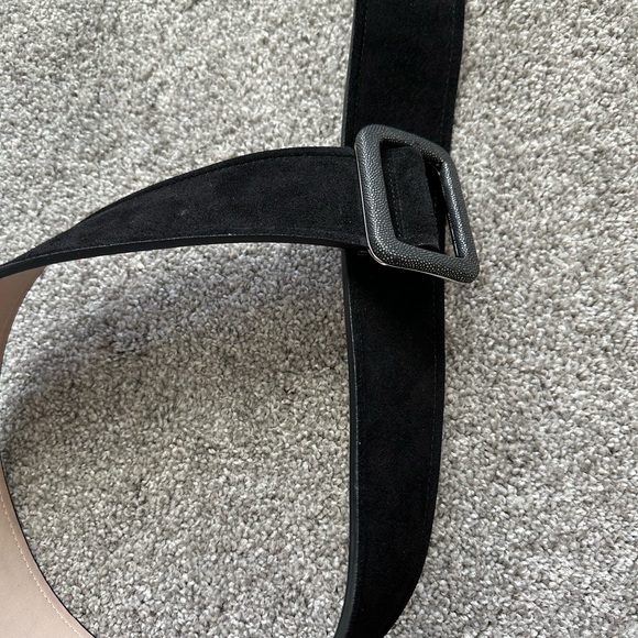 Cole Haan  black suede Leather Belt for women,size M - Picture 4 of 6